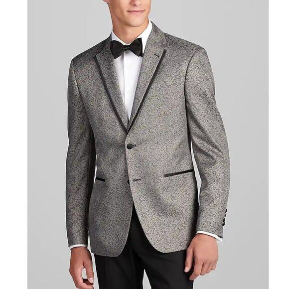 44R JOS A BANK Tailored Fit Satin Edged Lapel Paisley Dinner Jacket C080673 - Picture 1 of 6